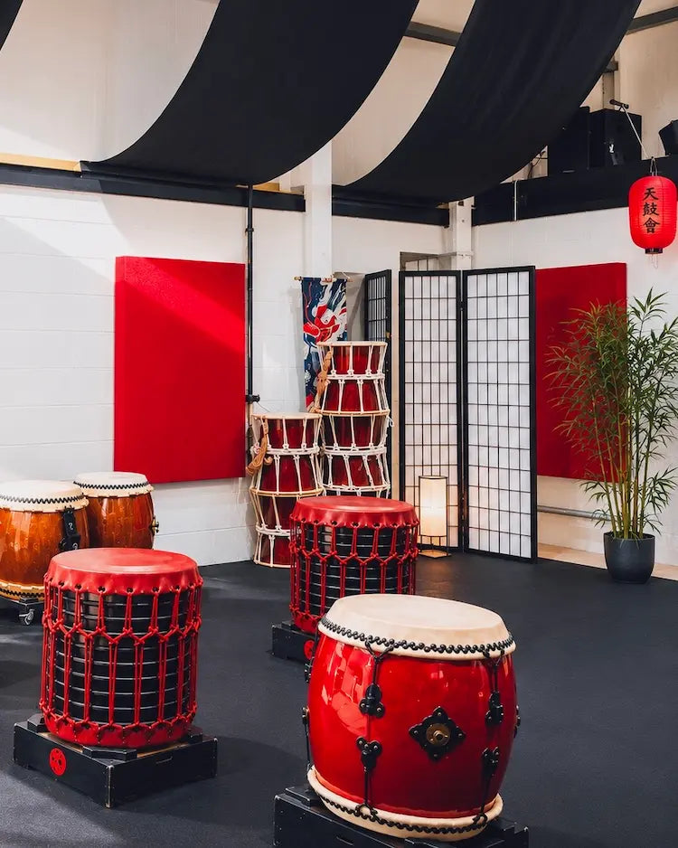 Creative rehearsal space with acoustic panels