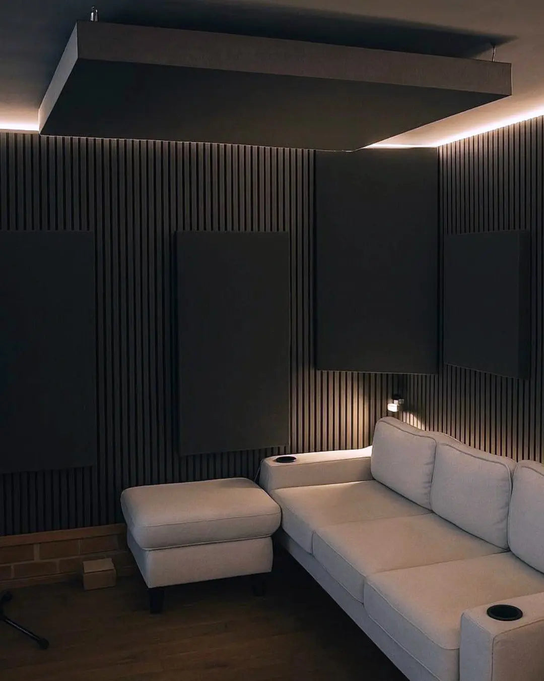 Recording studio with acoustic treatment