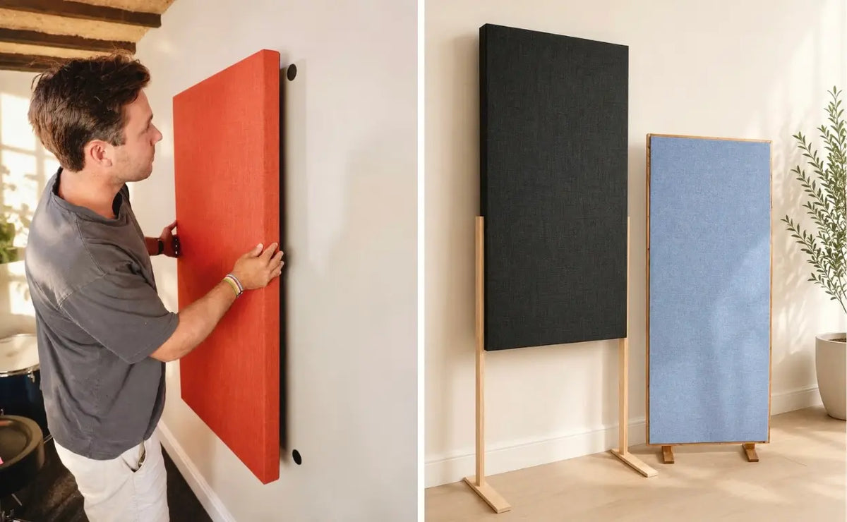 Flexible wall mounted and freestanding acoustic panels